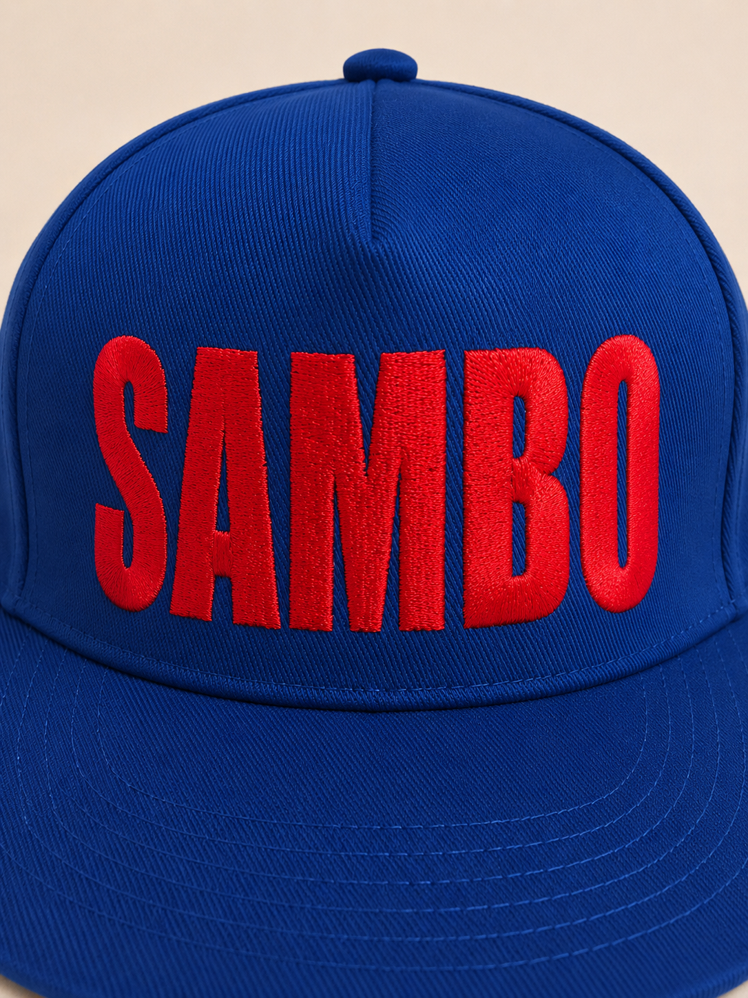 Синя бейсболка TM KINTAYO з вишивкою SAMBO/САМБО, з прямим козирком 5