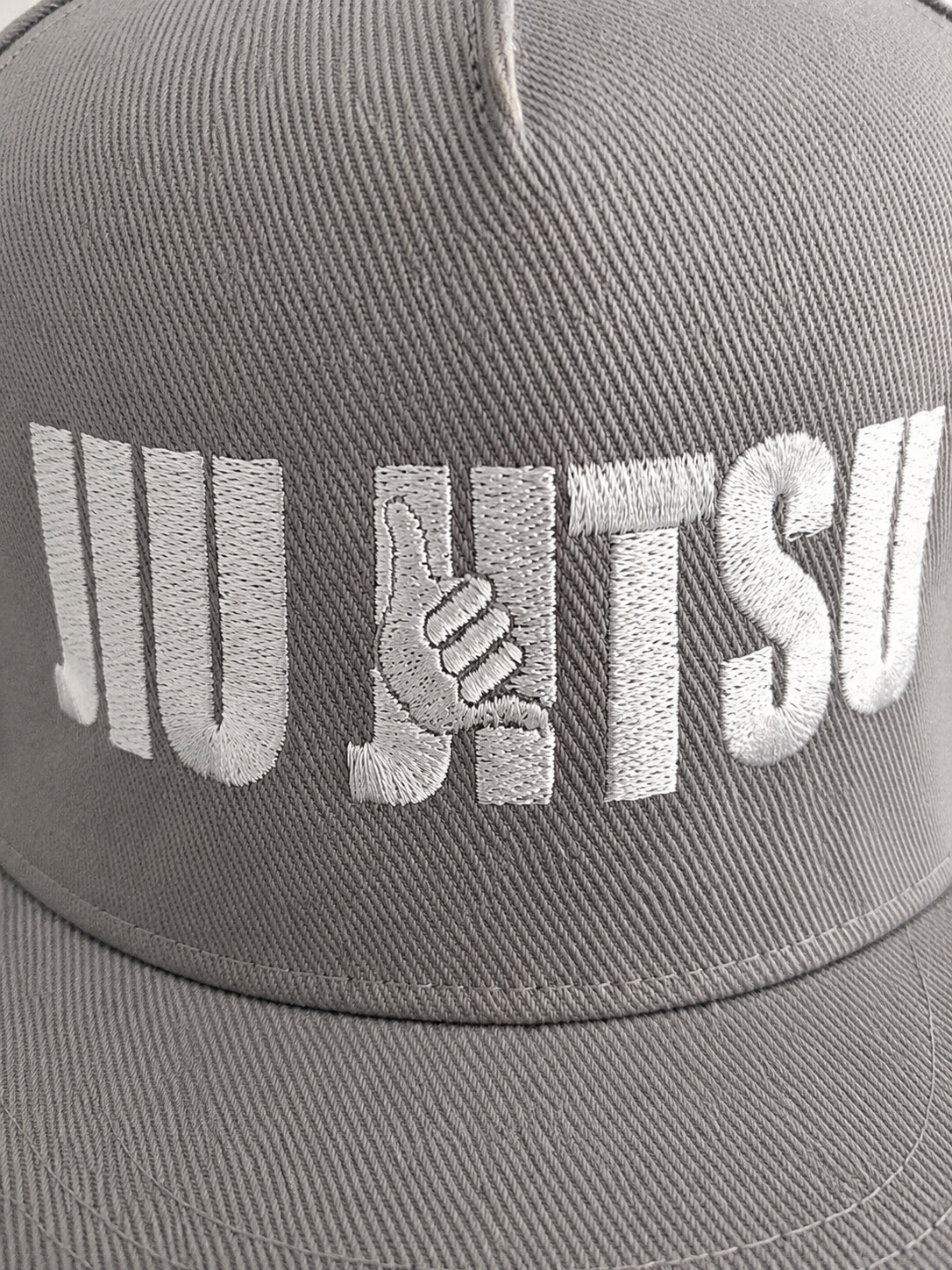 Сіра бейсболка TM KINTAYO з вишивкою JIU JITSU/ДЖИУ ДЖИТСУ, з прямим козирком 5