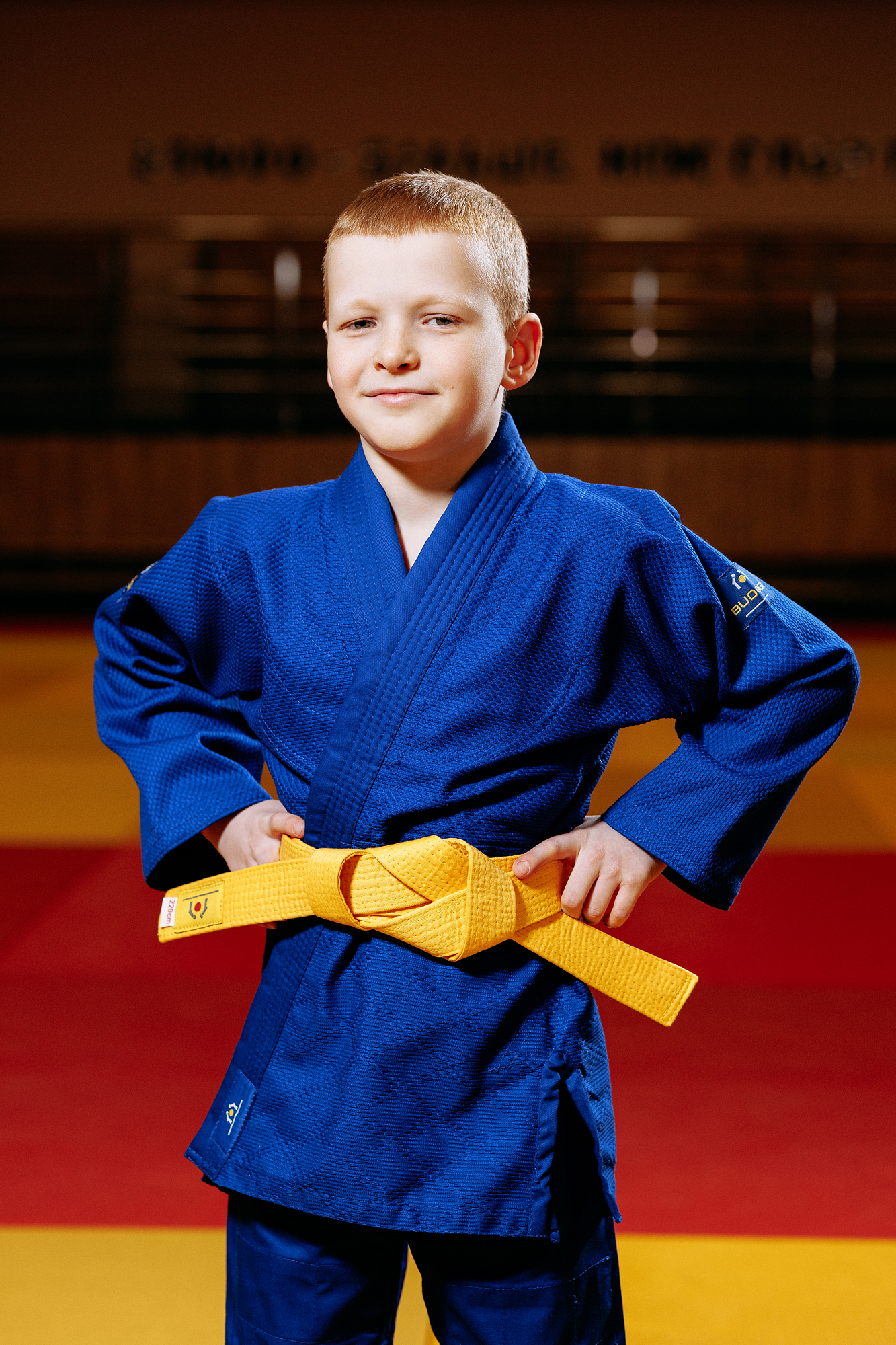 Синє дитяче кімоно для хлопчиків, дзюдо, TM BUDOGI серія BEGINNER, зріст 110 см, щільність 350 гр/м.кв. 3