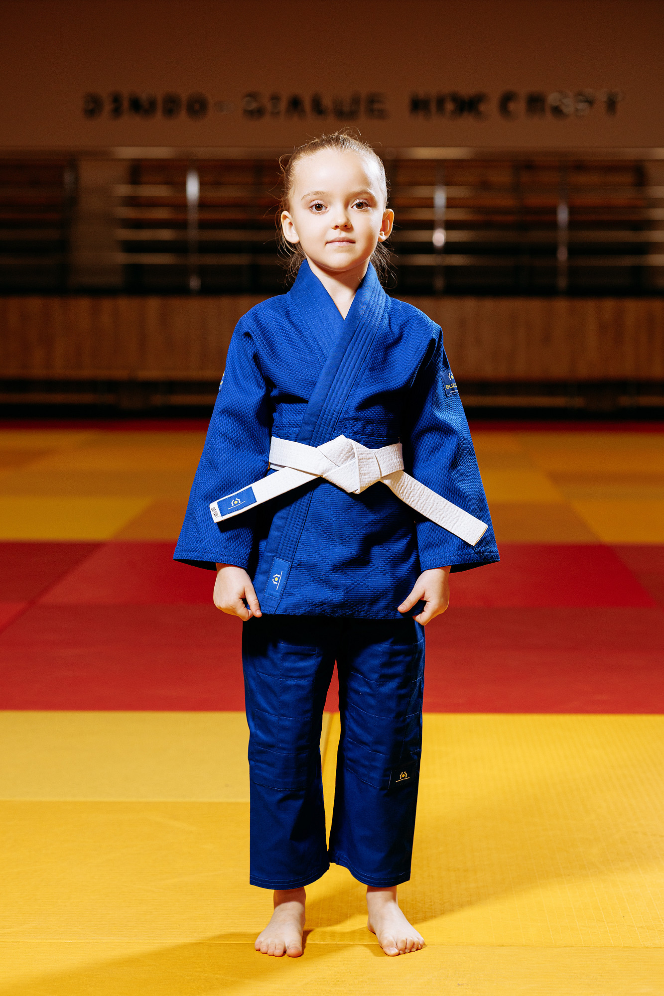 Синє дитяче кімоно для дівчаток, дзюдо, TM BUDOGI серія BEGINNER, зріст 120 см, щільність 350 гр/м.кв. 1