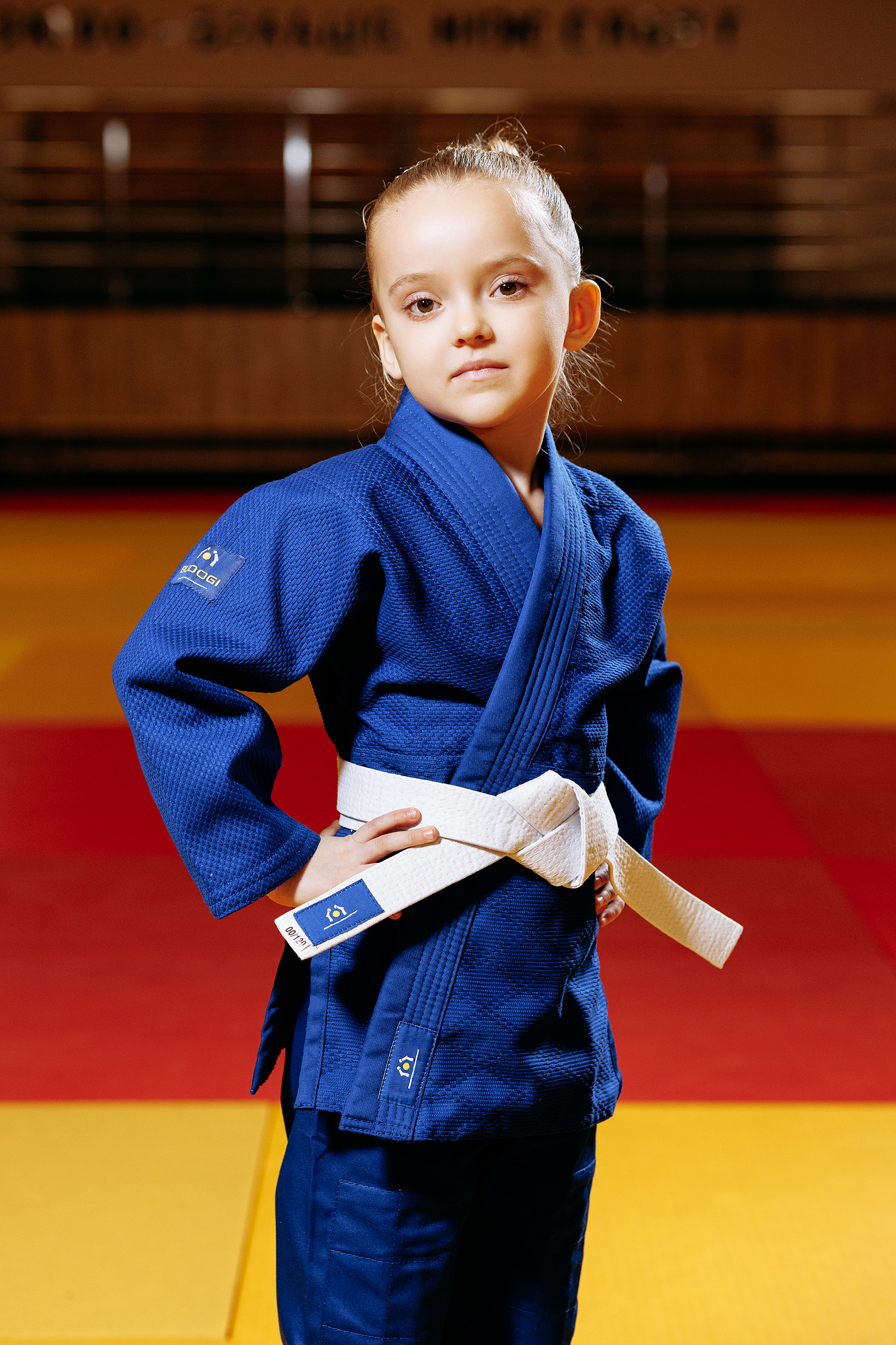 Синє дитяче кімоно для дівчаток, дзюдо, TM BUDOGI серія BEGINNER, зріст 120 см, щільність 350 гр/м.кв. 2