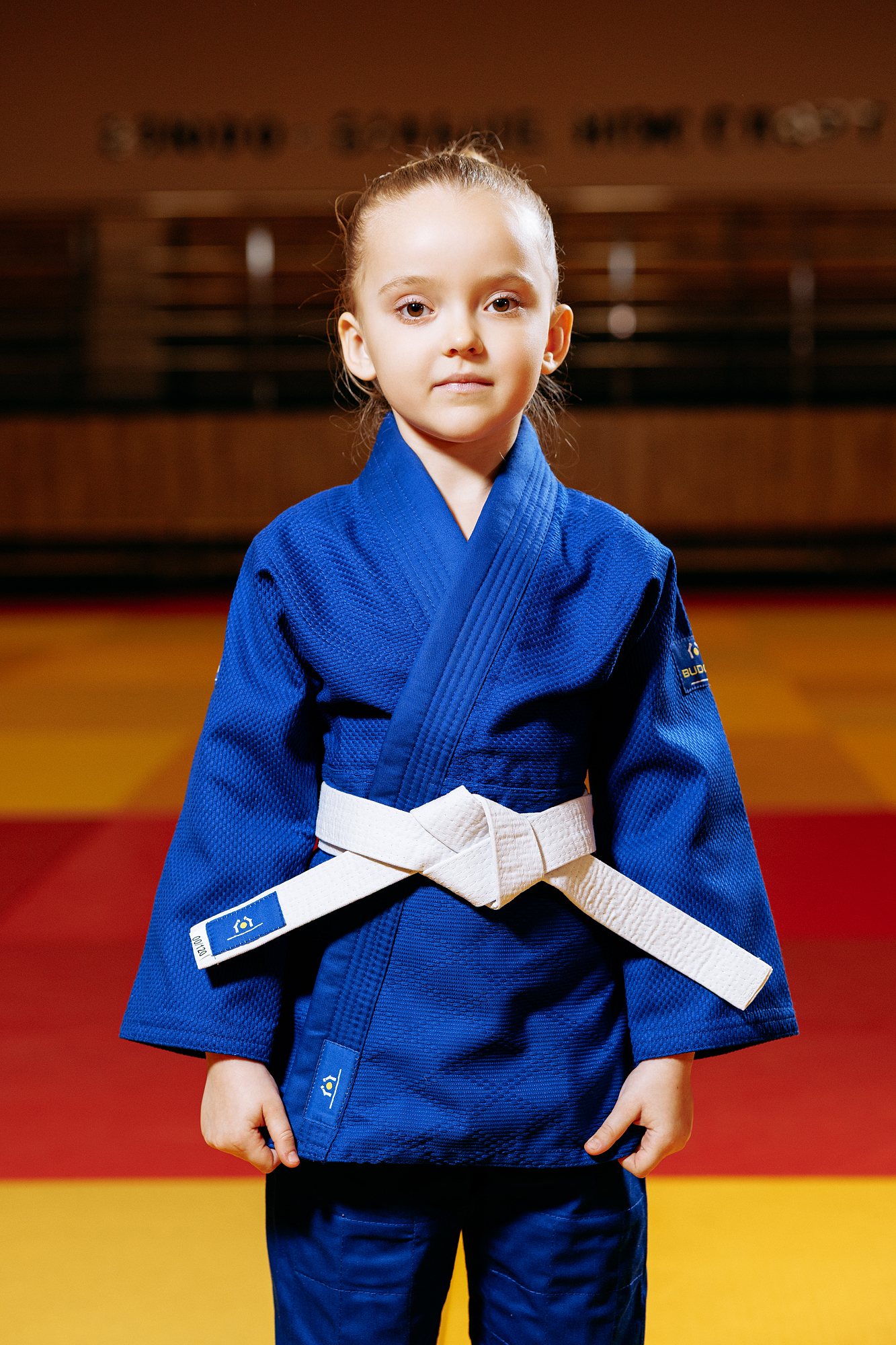 Синє дитяче кімоно для дівчаток, дзюдо, TM BUDOGI серія BEGINNER, зріст 120 см, щільність 350 гр/м.кв. 4