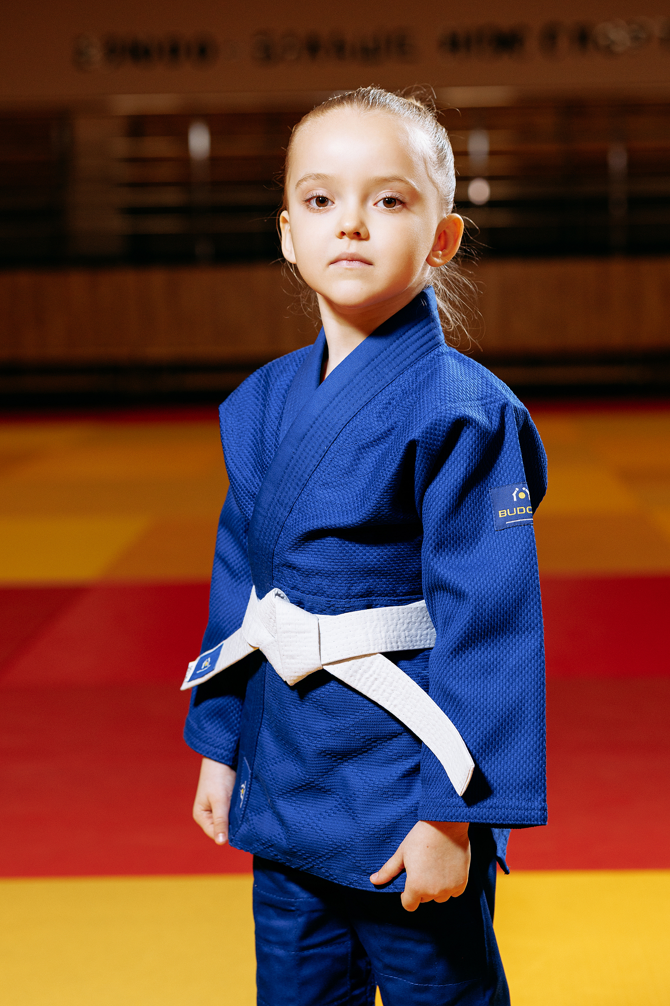 Синє дитяче кімоно для дівчаток, дзюдо, TM BUDOGI серія BEGINNER, зріст 120 см, щільність 350 гр/м.кв. 5