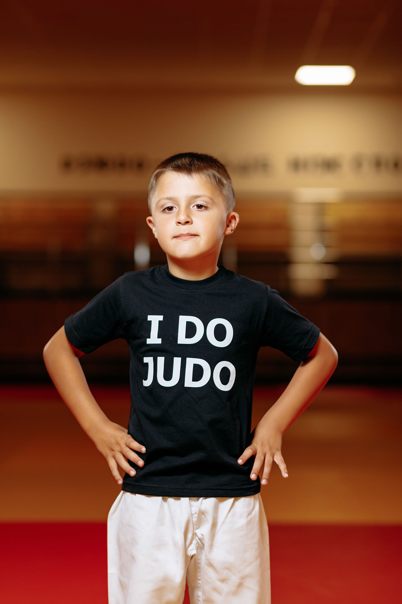 Дитяча футболка чорна з написом "I do judo" - Розмір: 34 1