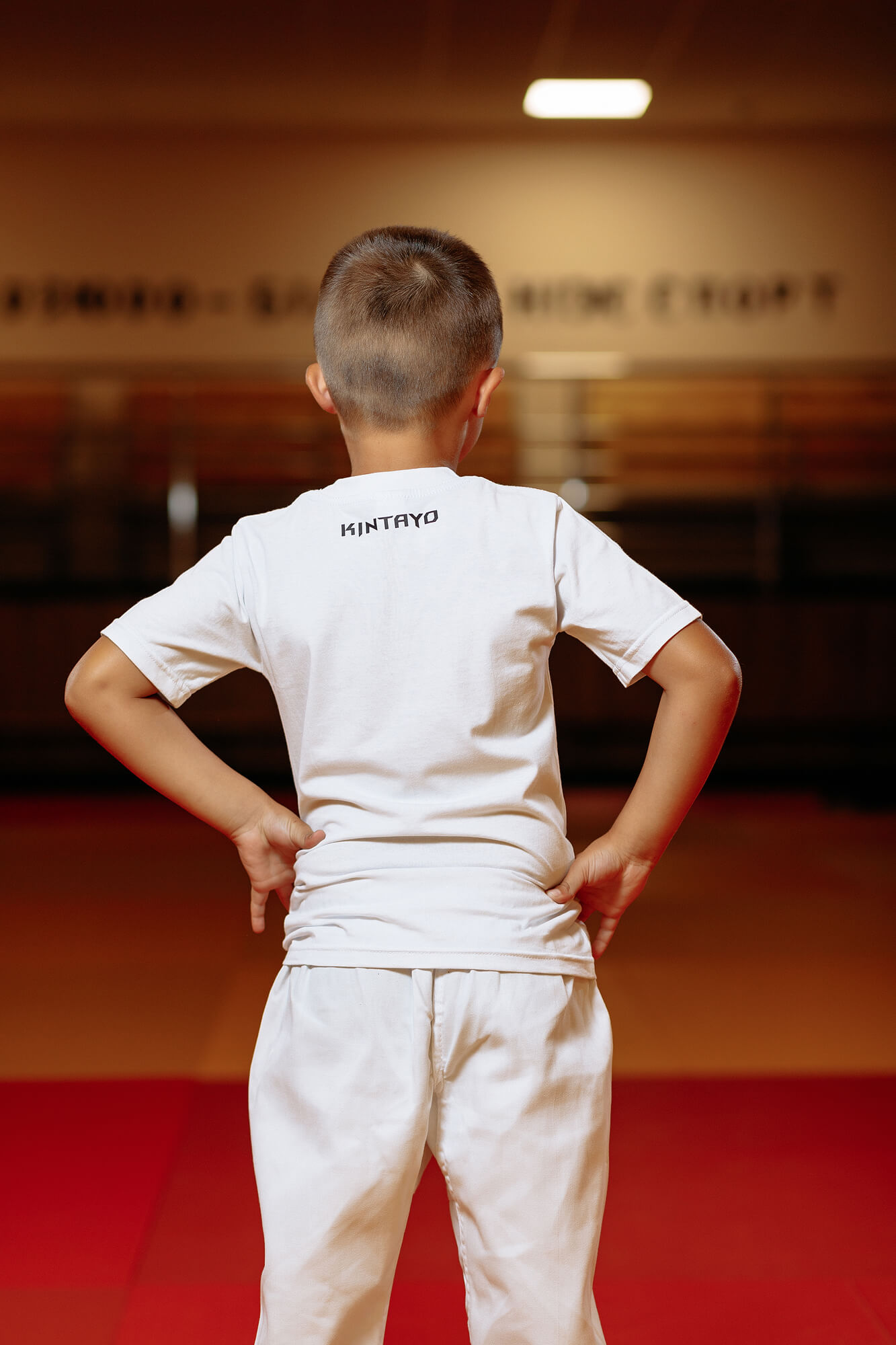 Дитяча футболка біла з написом "I do judo" - Розмір: 32 2