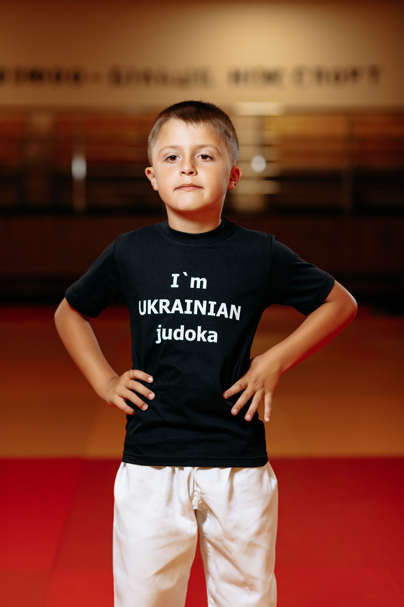 Дитяча футболка чорна з написом " I am Ukrainian judoka" - Розмір: 42 1